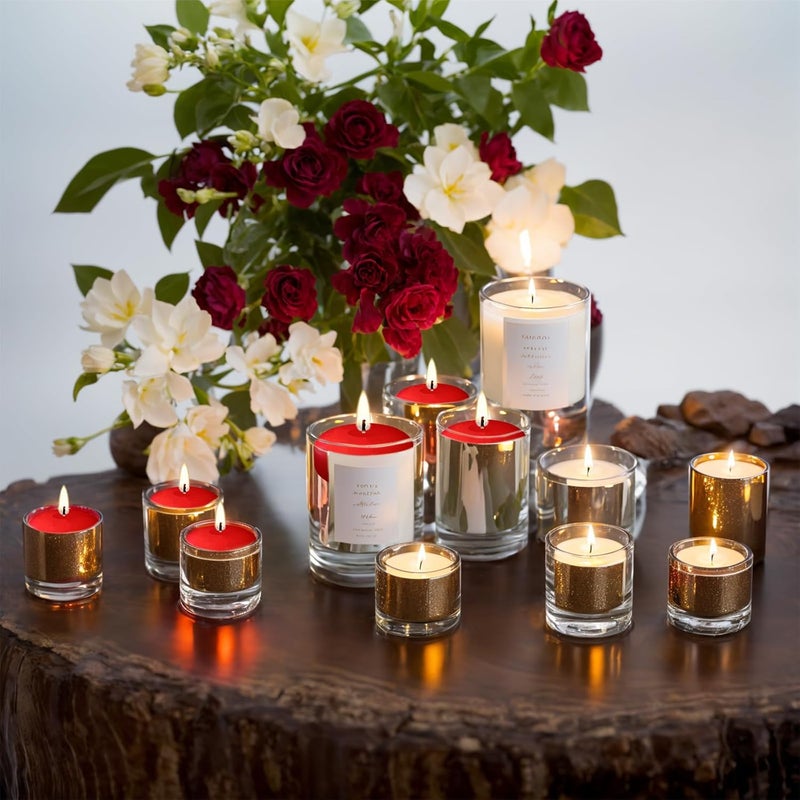 IQMLQV 20 Pieces White and Red Floating Candles,1.5 Hour Burning Small Floating Candles Centerpiece for Special Night, Pool,Party,Christmas,Wedding,Cylinder Vases - Image 3